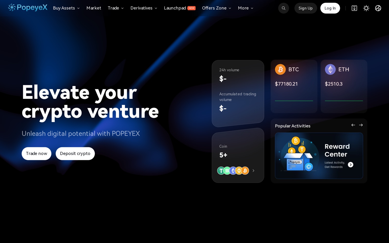 Web exchange homepage